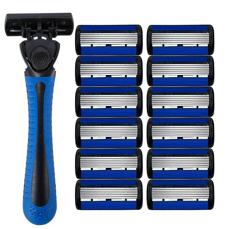 1pcs Safety Blade Razor, 6-Layers Manual Safety Razor, Washable Stainless Steel Streamline Blade For Travel Home Use