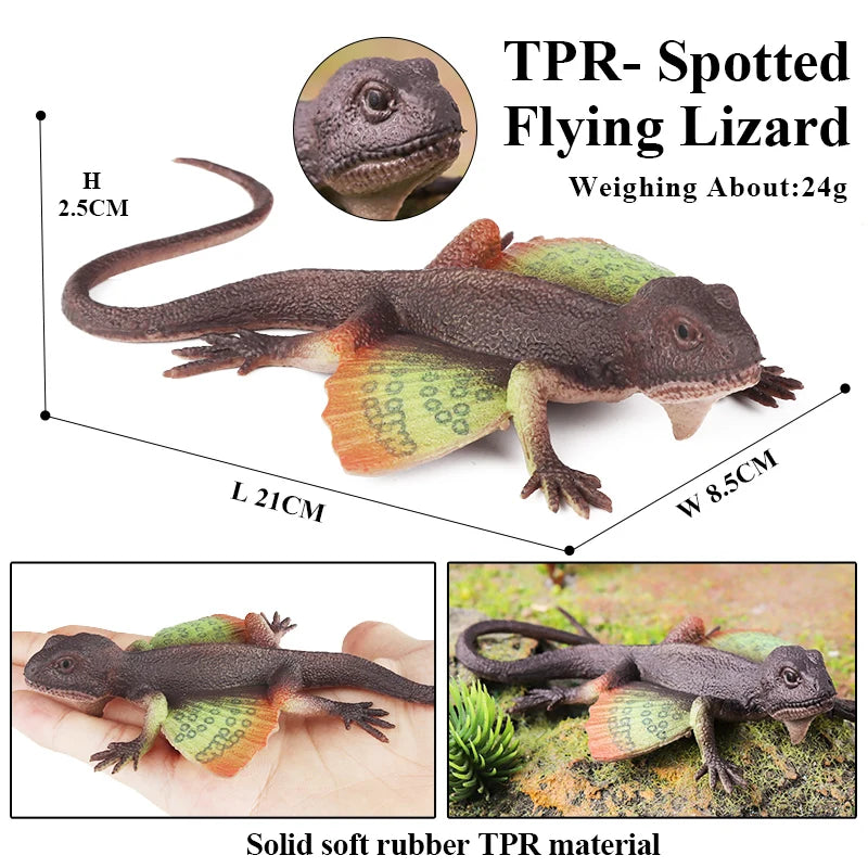 Oenux Soft Wild Insect Animal Model Caterpillar Lizard Snake Chameleon Gekko Action Figures TPR Halloween Trick Toy Kid Gift