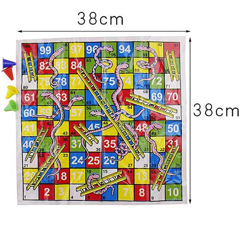1Set Snake Ladder Educational Kids Children Toys Interesting Board Game Set Portable Flying Chess Board Family Board Game