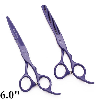 Professional Hairdressing Scissors 5.5" 6" AQIABI Japan Stainless Thinning Scissors Barber Shop Hair Cutting Scissors Red A1010