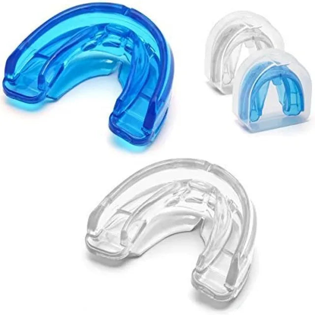 Comfortable Double Braces Athletic Mouthguard Superior No-Boil Design for Maximum Protection of Upper And Lower Teeth