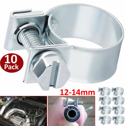 10PCS Hose Clips Fuel Line Jubilee Clamp Diesel Petrol Pipe Coolant Radiator Tube Clamp Carbon Steel Fastener Household Tools