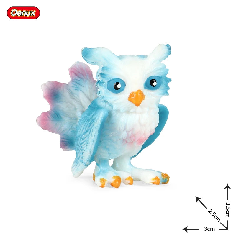 Oenux Original Genuine Fairy Tale Fly Horse Simulation Animal Mythical Elves Elf Pegasus Action Figures Model PVC Cute Kids Toy