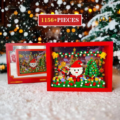 Christmas Building Block Santa Claus Snowman Elk Tree Micro Brick Puzzle Assembly Model Home Decoration Xmas Party Gift Kid Toy