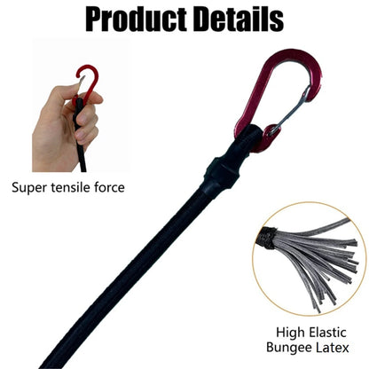 Heavy Duty Bungee Cord Elastic Tie Strap String Carabiner Hooks Kayak Cycling Luggage Packing Ropes Camping  Accessories
