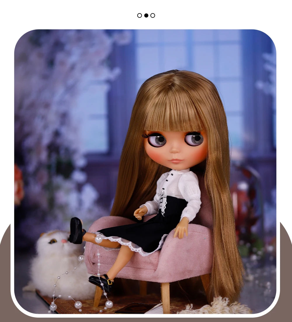 ICY DBS Blyth Doll Tan Skin Matte Face With Eyebrows Special Price 1/6 BJD JOINT body Neo Christmas Gift Anime