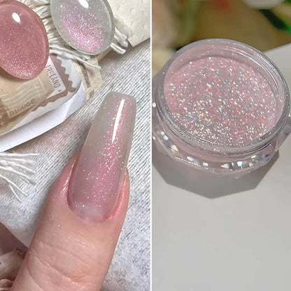Pearl Effect Nail Powders Mirror Aurora Chrome Mermaid Nails Art Powder Rainbow AB Magic Mirror Pearl Shell Powder Supplies