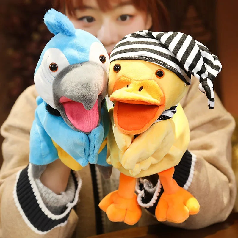 Stuffed Plush Animals Toys Hand Finger Puppet Kawaii Dolls Educational Baby Toys Learning & Education Monkey Tiger Children Gift