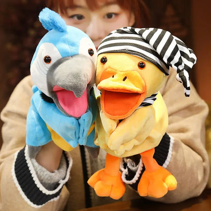 Stuffed Plush Animals Toys Hand Finger Puppet Kawaii Dolls Educational Baby Toys Learning & Education Monkey Tiger Children Gift