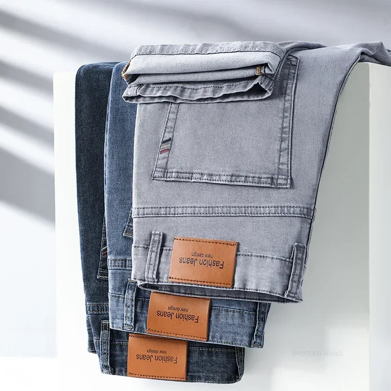 Men's Lightweight High-Waist Stretch Jeans