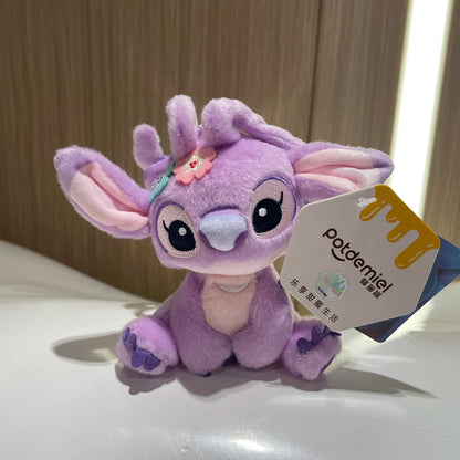 Genuine Disney Stitch Lotso Plush Toys Keychain Pendant Accessories Cute Cartoon Stuffed Doll Key Ring Toys Key Chain Gift