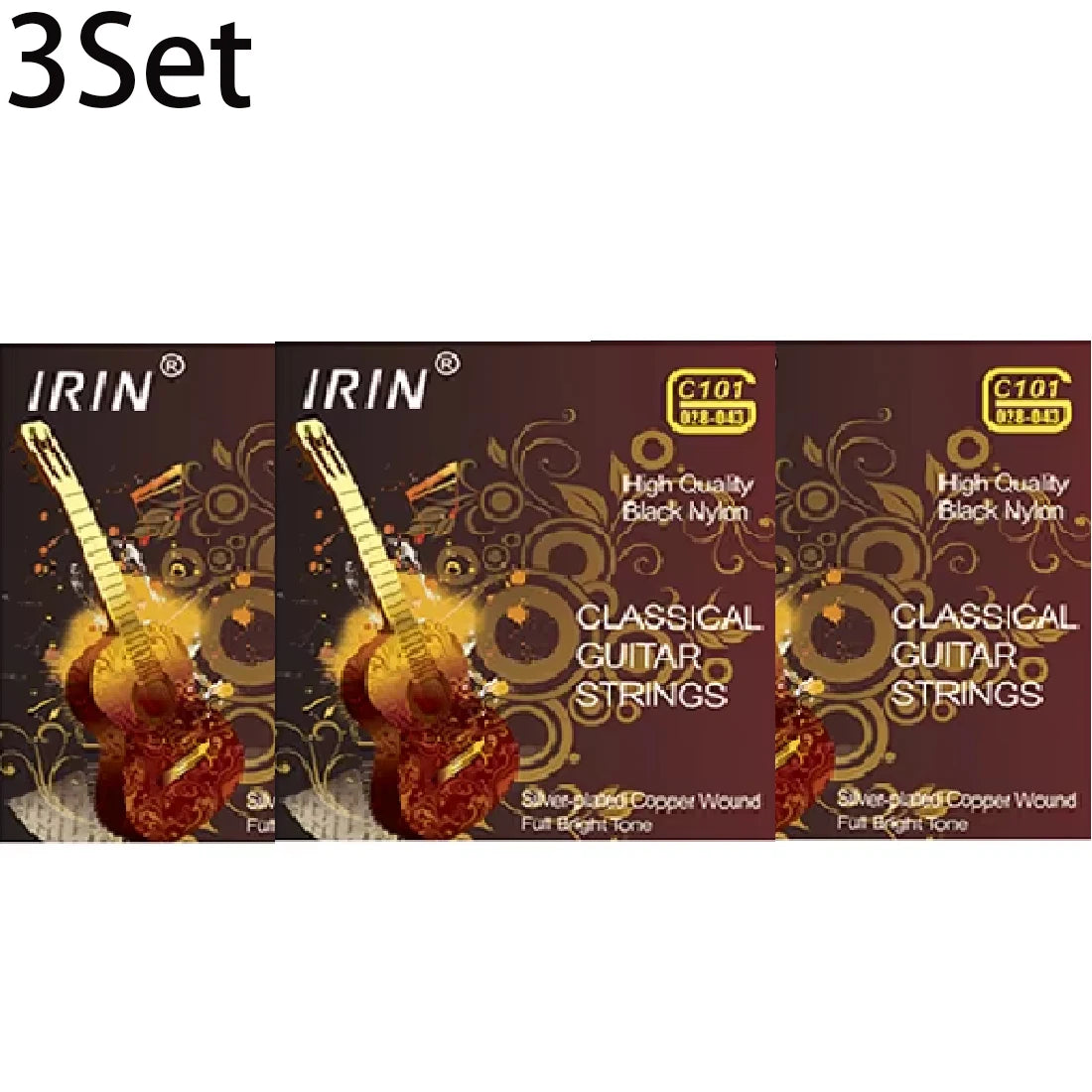 6 Pcs Strings Classical Guitar Strings Black Clear Nylon Guitarra Strings Sliver Plated Copper Wound String Guitar Accessories