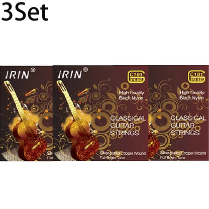 6 Pcs Strings Classical Guitar Strings Black Clear Nylon Guitarra Strings Sliver Plated Copper Wound String Guitar Accessories