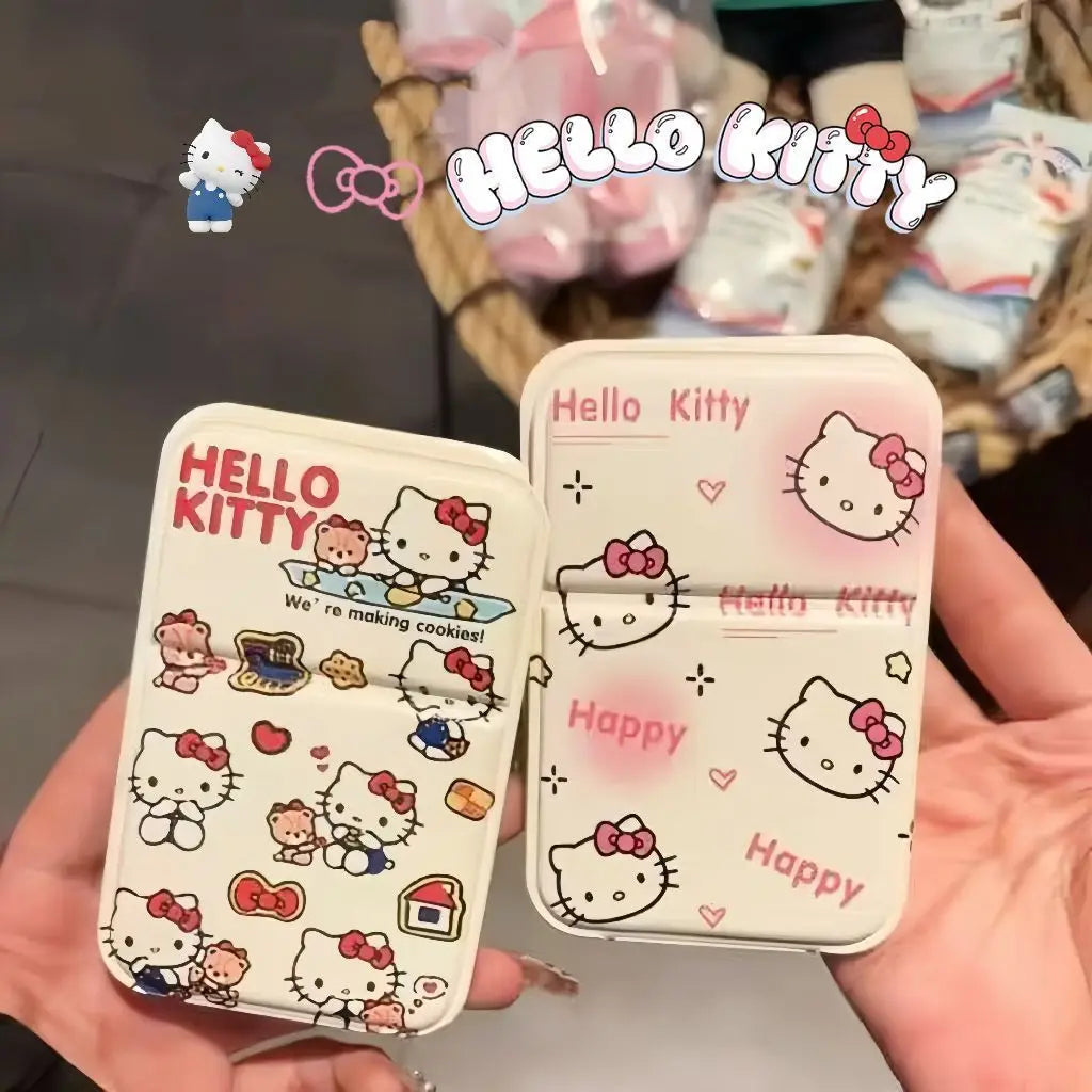 Carry-on portable cartoon Hello Kitty makeup mirror mini folding mirror good-looking cute mirror small mirror kawaii