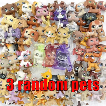 CAT rare pet lps bobble head toys short hair cat standing grey #5 #391 black #336 old original anime figure toys