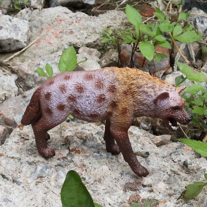 Oenux Classic Wild African Animals Simulation Tiger Hyaenidae Action Figure Figurines PVC Model Education School Kid Toys