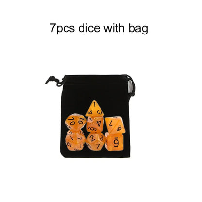 7pcs/set Multicolour Dice Set Multiple Colors Polyhedral RPG DND Role Playing Dragons Board Game Multiple Dice With Bags TMZ