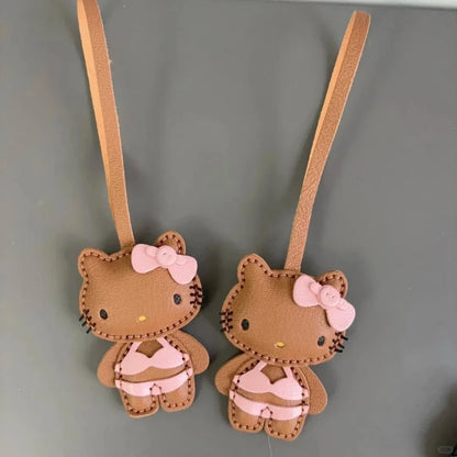 Sanrio Hello Kitty stylish, cute, cartoonish, sweet high-value backpack schoolbag keychain  premium leather birthday gift