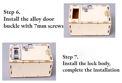 DIY Wooden Password Box for Kids Assembling Manual Machine Code Box Mechanical Lockbox Science Experimental Money Financial Toys