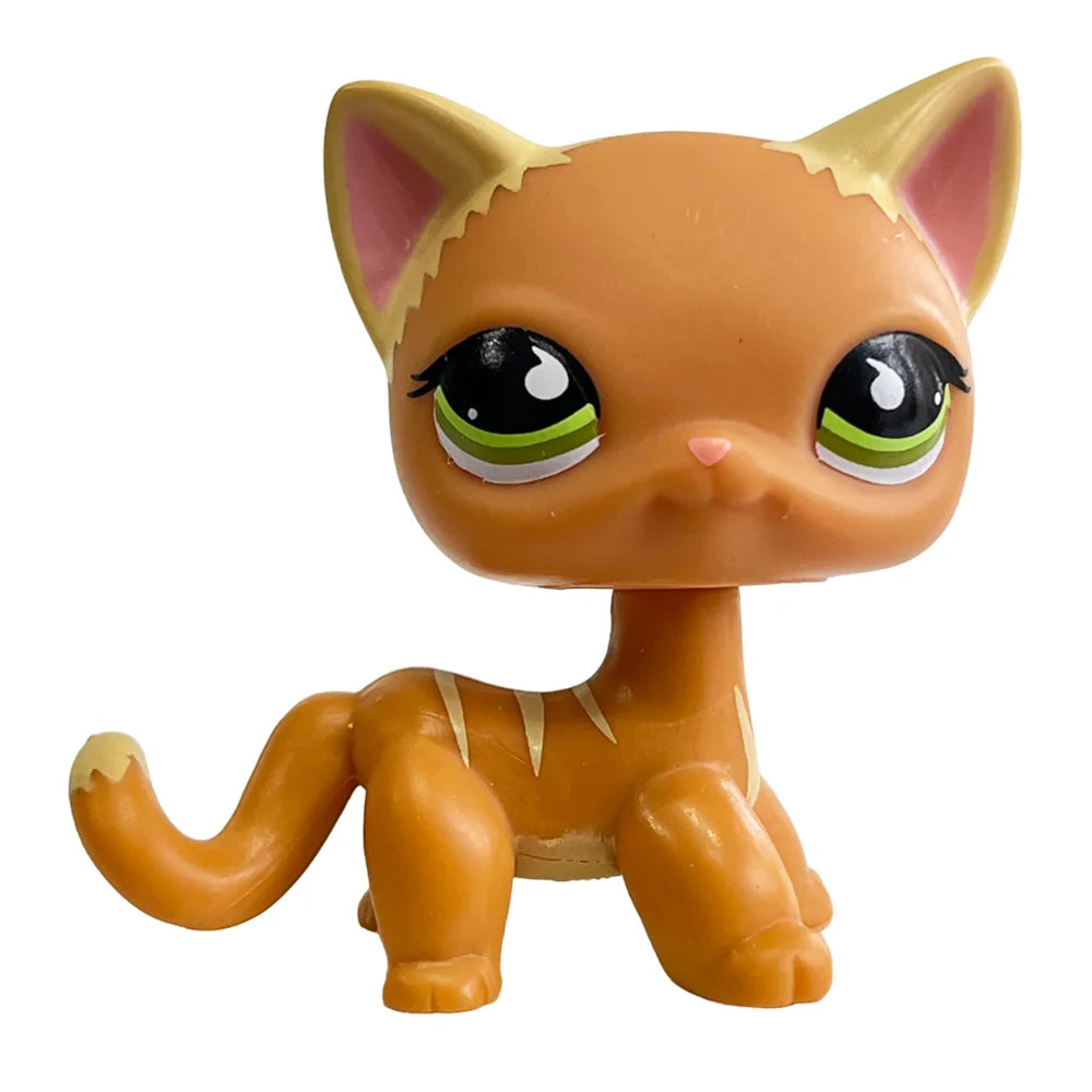 CAT rare pet lps bobble head toys short hair cat standing grey #5 #391 black #336 old original anime figure toys