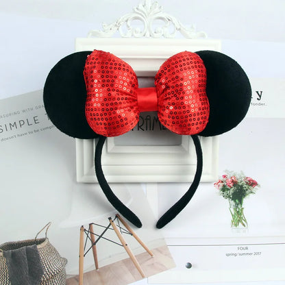 2023 New Cute Performance Party Headband Mickey Minnie Headband Mickey Mouse Bow DY Black Ear Headband Christmas HairAccessories
