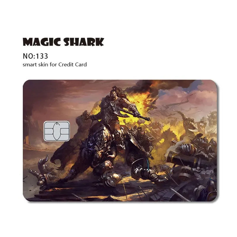 Magic Shark Flower Butterfly Bear Wing No Fade PVC Film Skin Cover Sticker for Bank Debit Credit Card