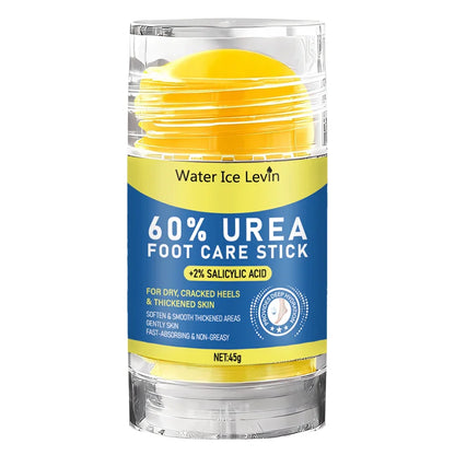 60% Urea Foot Stick 2% Salicylic Acid Smooths. Softens Cracked Heels and Thickened Skin. Fast Absorbing. Tea Tree Coconut. 45g.