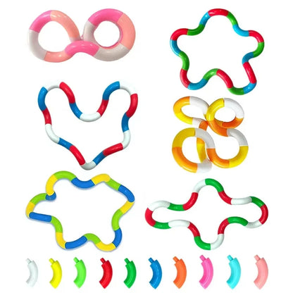1/3/5Pcs Fun and Educational Twist Music Puzzle Toys for Kids-Vent Deformation Rope Knot Pressure Adult Stress Relief Toys
