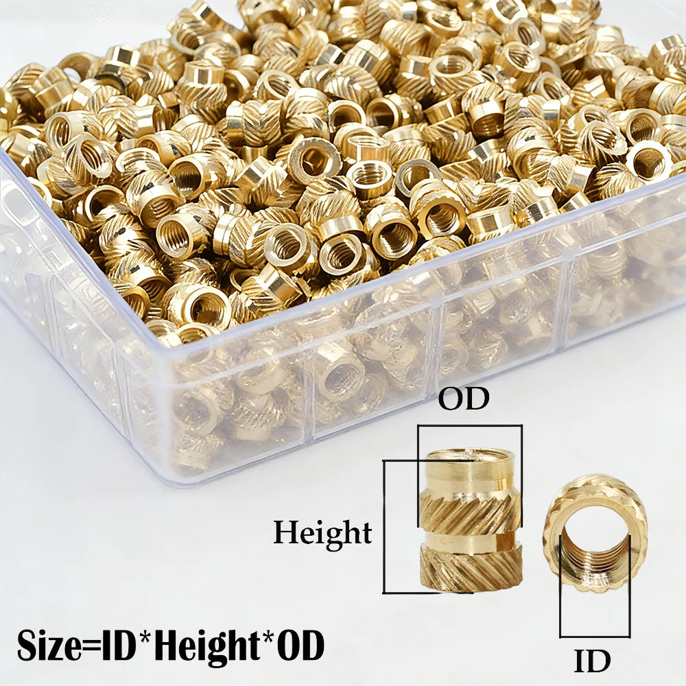 M2 M3 M4 M5 M6 Threaded Heat Set Insert Tool for 3D Printing Components Loptop Plastic Part Soldering Iron Tip Brass Knurled Nut