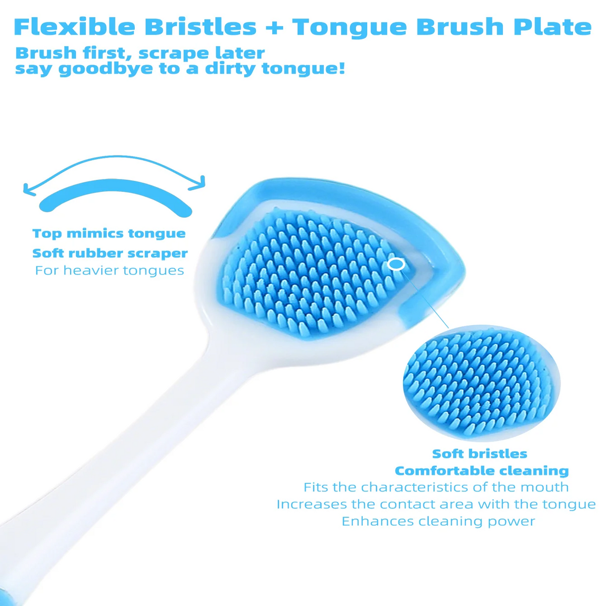 Vaclav 1Pc/4Pcs/8Pcs Silicone Tongue Scraper For Oral Hygiene,Tongue Cleaner Scraper For Oral Care,Tongue Brush Food Debris Clea