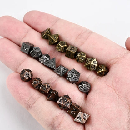 7pcs DND Mini Dice with Pocket Watch Case Set Portable Polyhedron Metal Dice Perfect for Dungeons&Dragons,Table RPG