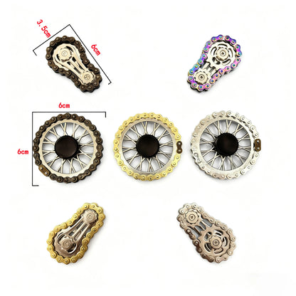 Metal Flywheel Gear Chain Gyro Fingertip Gyro Sprockets Fidgets Toy Anti-stress Fidgeting Spinners Finger Exercise Toys Xmas