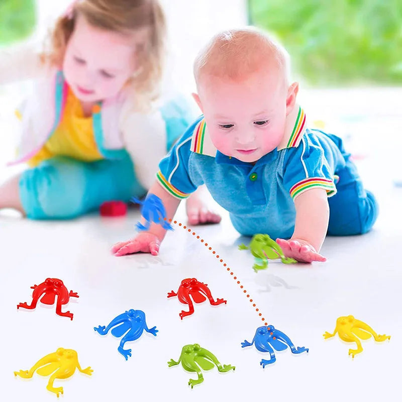 20pcs Jumping Plastic Frog Bounce Fidget Classic Toy kid Stress Relief Toy kid Birthday，Family Party Game Toy Discounts Prizes
