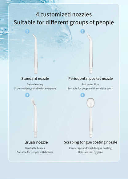 Teeth Water Flosser Electric Oral Irrigator Portable Home Dental Cleaning Teeth Rechargeable Waterproof Teeth Cleaner Oral Care