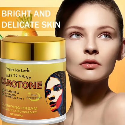 Facial Cream, Rich in Beta-Carotene, Brightening and Antioxidant, Deeply Moisturizing and Hydrating with Collagen, Lightweight and Non-Greasy Texture, Suitable for Sensitive Skin