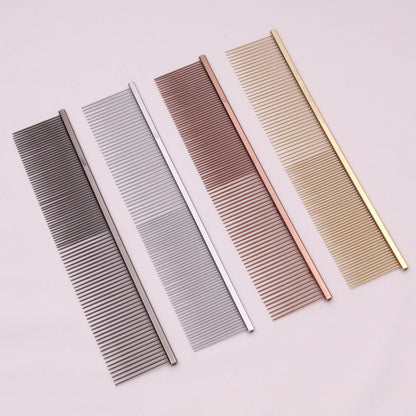 Copper Dog Grooming Combs For Pet Boundary Knot Massage Tools Professional Salon Cat Hair Cleaning Crescent Combs High Low Teeth