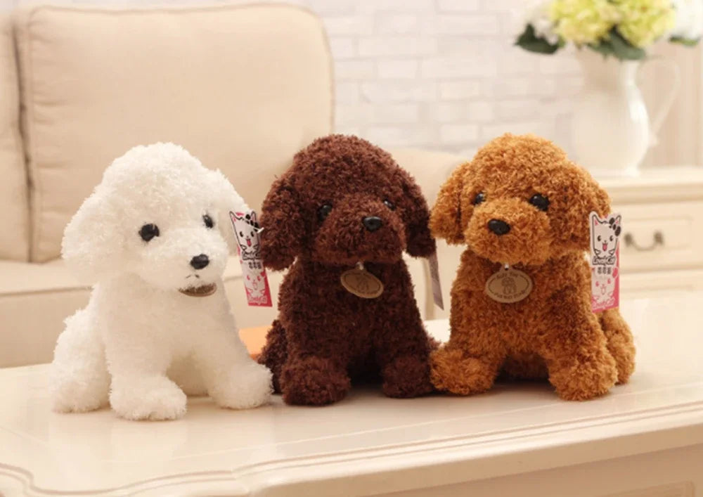 20CM Cute Teddy Dog Plush Toy Curly Dog Doll With Hanging Tag Simulation Dog To Send Children's Birthday Gift