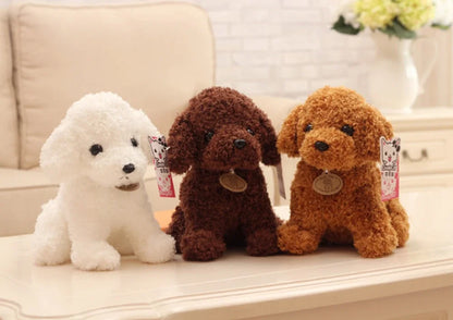 20CM Cute Teddy Dog Plush Toy Curly Dog Doll With Hanging Tag Simulation Dog To Send Children's Birthday Gift
