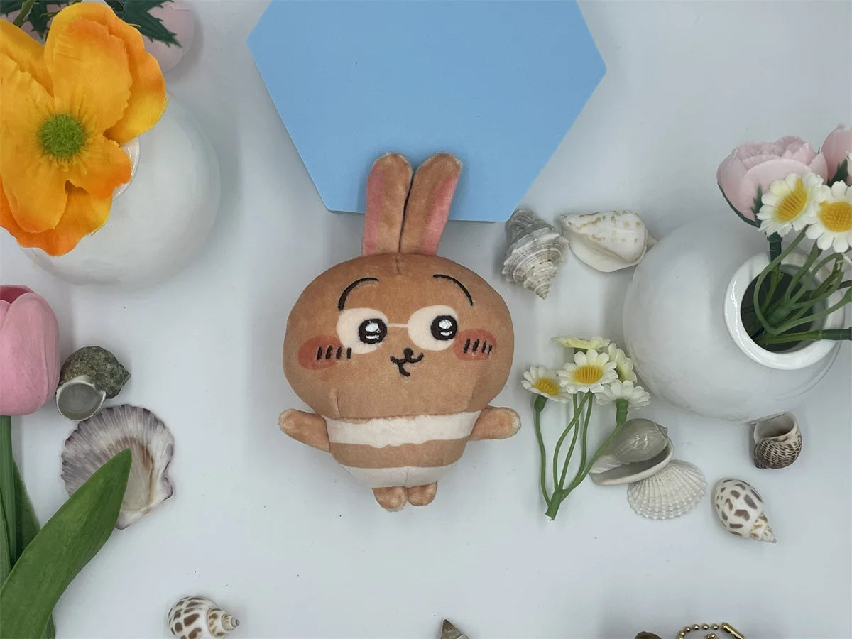 13cm Japanese Cartoon Beach Chiikawa Animated Plush Doll Usagi Keychain Pendant Hachiware Swimsuit Cute Plush Toy Girl Gift