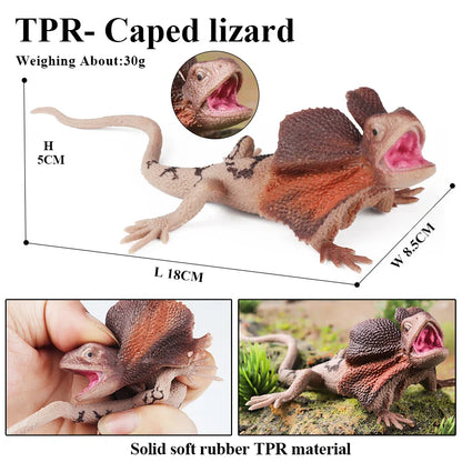 Oenux Insect Animal Wild Reptile Model Soft TPR Mantis Lizard Chameleon Housefly Gekko Action Figures Halloween Trick Kid Toy