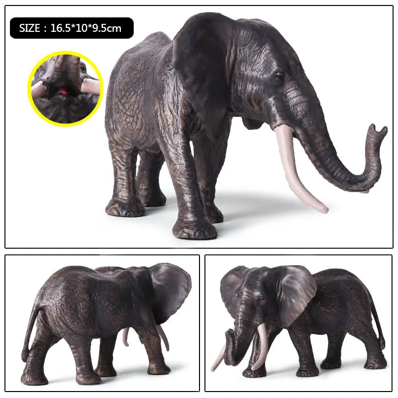 Oenux African Wild Animals Elephant Model Simulation Big Mammoth Action Figures Figurine PVC Educational Toy For Kids Gift