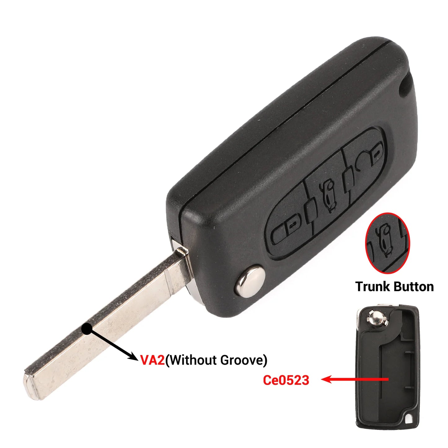 jingyuqin 2/3 Buttons for Peugeot 207 307 308 407 607 807 For Citroen C2 C3 C4 C5 C6 Auto Remote key Case Va2/Hu83 CE0523 CE0536