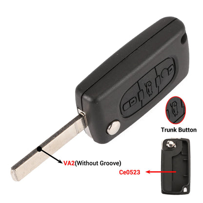 jingyuqin 2/3 Buttons for Peugeot 207 307 308 407 607 807 For Citroen C2 C3 C4 C5 C6 Auto Remote key Case Va2/Hu83 CE0523 CE0536