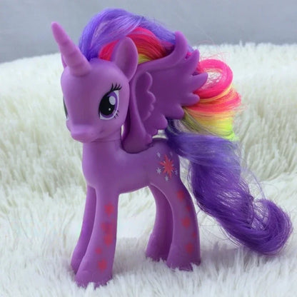 Original Hasbro My Little Pony Anime Figures Cute Twilight Sparkle Rainbow Fluttershy Pinkie Pie Rarity Collect Model Toy Gift