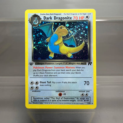PKM Foil Cards Team Rocket Dark Blastoise Dragonite Charizard 1st Edition 1996 Single Cards Game Collection PTCG Proxy Cards