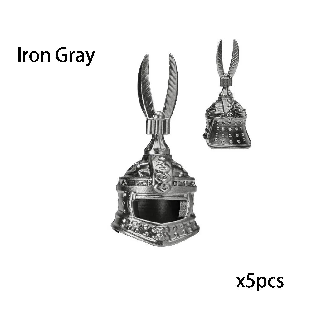 Viking Pirate Age Bullhorn Hat Medieval Knight Roman Warrior Soldier Helmet Action Figures Building Blocks Toys For Children
