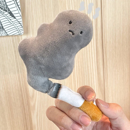 Cute Big Smoke Elf Pendant Plush Doll Toys Keychain Ghost Fluffy Stuffed Keyring Pendant Toys Backpack Charms Bag Car Decor Gift