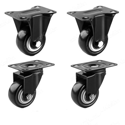 4pcs/lot Furniture Casters Wheels PP Fixed Swivel Caster Roller Wheel For Heavy Duty Platform Trolley Chair Household Accessory