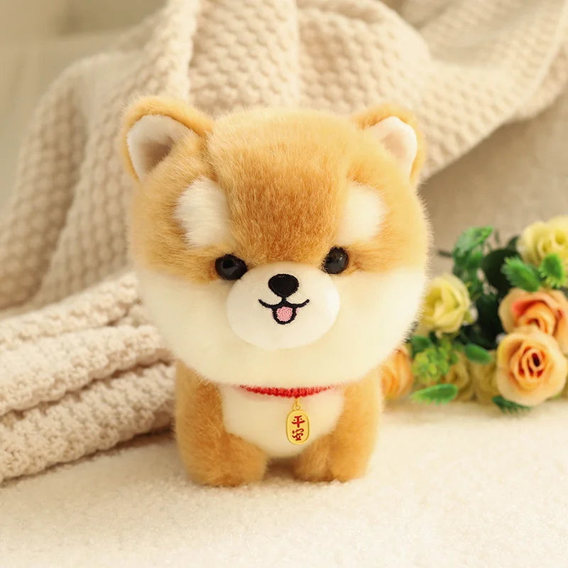 Lifelike Fluffy Dog Stuffed Toy Simulation Puppy Model Shiba Inu Corgi Husky Yorkshire Bichon frise Chow Chow Plush Doll Gifts