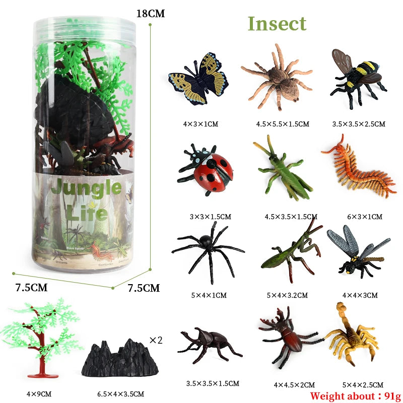 Oenux Miniature Animals Set Wild Sealife Farm Dinosaur Brinquedo Figurine Model Action Figures Zoo Cute Education Kids Toy Gift
